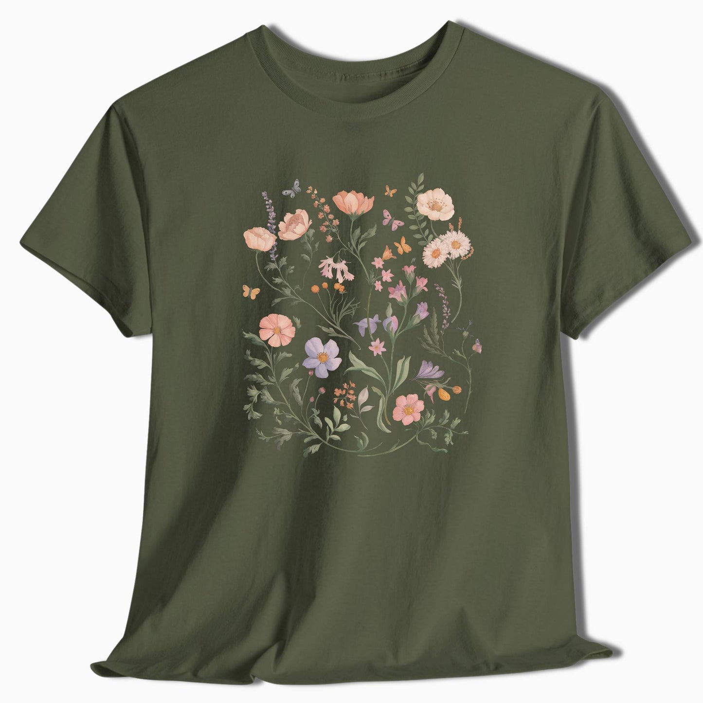 Wildflowers Lovers Shirt - Butterfly and Wildflower Outdoors Theme - t19a25