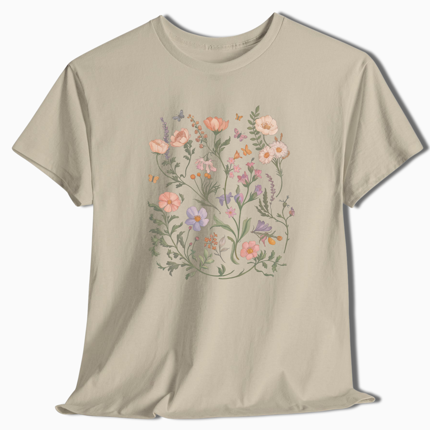 Wildflowers Lovers Shirt - Butterfly and Wildflower Outdoors Theme - t19a25