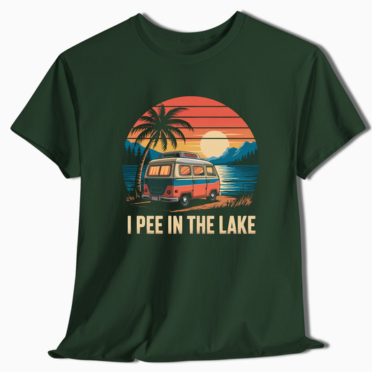 Retro Camper Van I Pee in the Lake Tee - t207a25