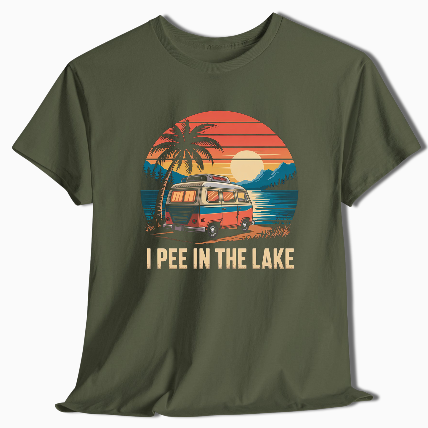 Retro Camper Van I Pee in the Lake Tee - t207a25