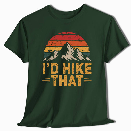 I'd Hike That Retro Mountain T-Shirt - t27a25