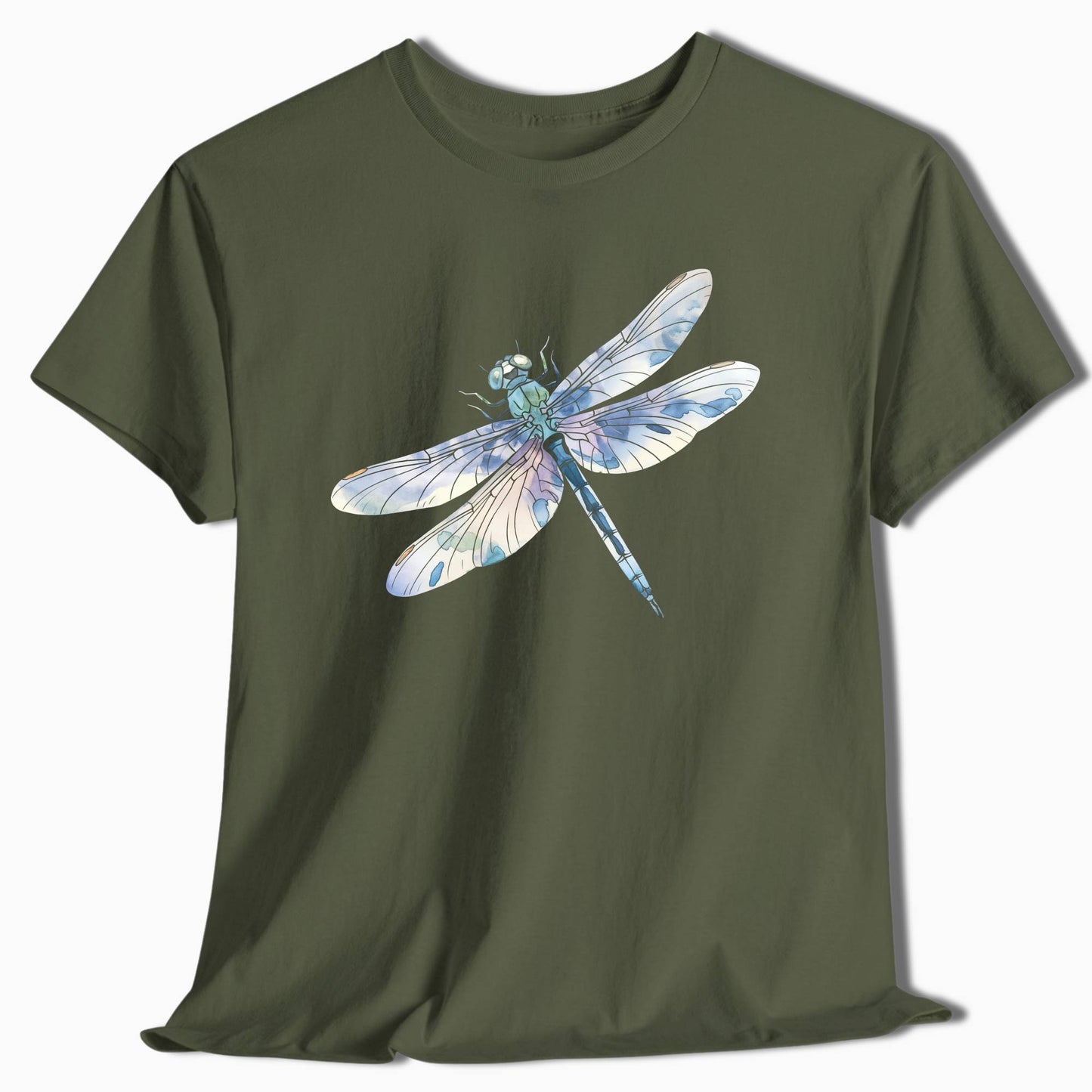 Watercolor Dragonfly T-Shirt - Nature-Inspired Insect Tee - t30a25