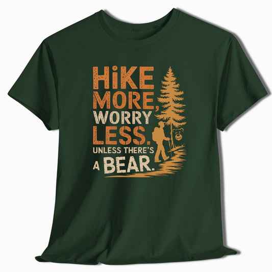 Hike More Worry Less Funny Hiking T-Shirt - t35a25
