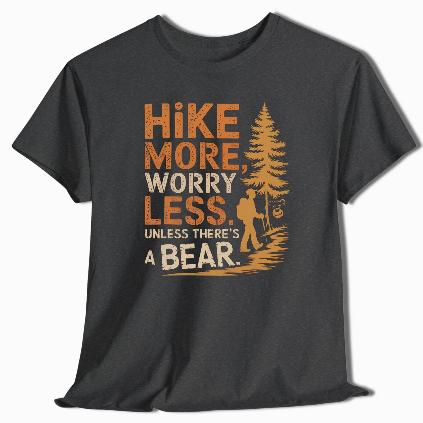 Hike More Worry Less Funny Hiking T-Shirt - t35a25