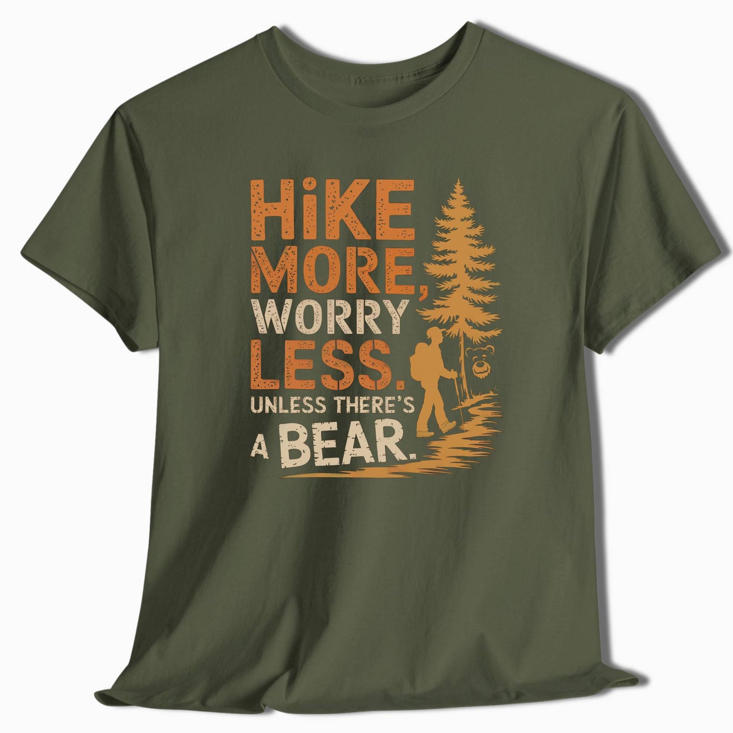 Hike More Worry Less Funny Hiking T-Shirt - t35a25