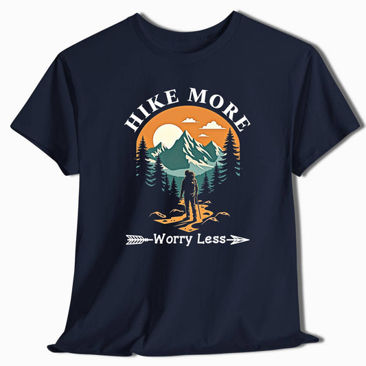 Hiking T-Shirt - Hike More Worry Less Hiker - t5a25