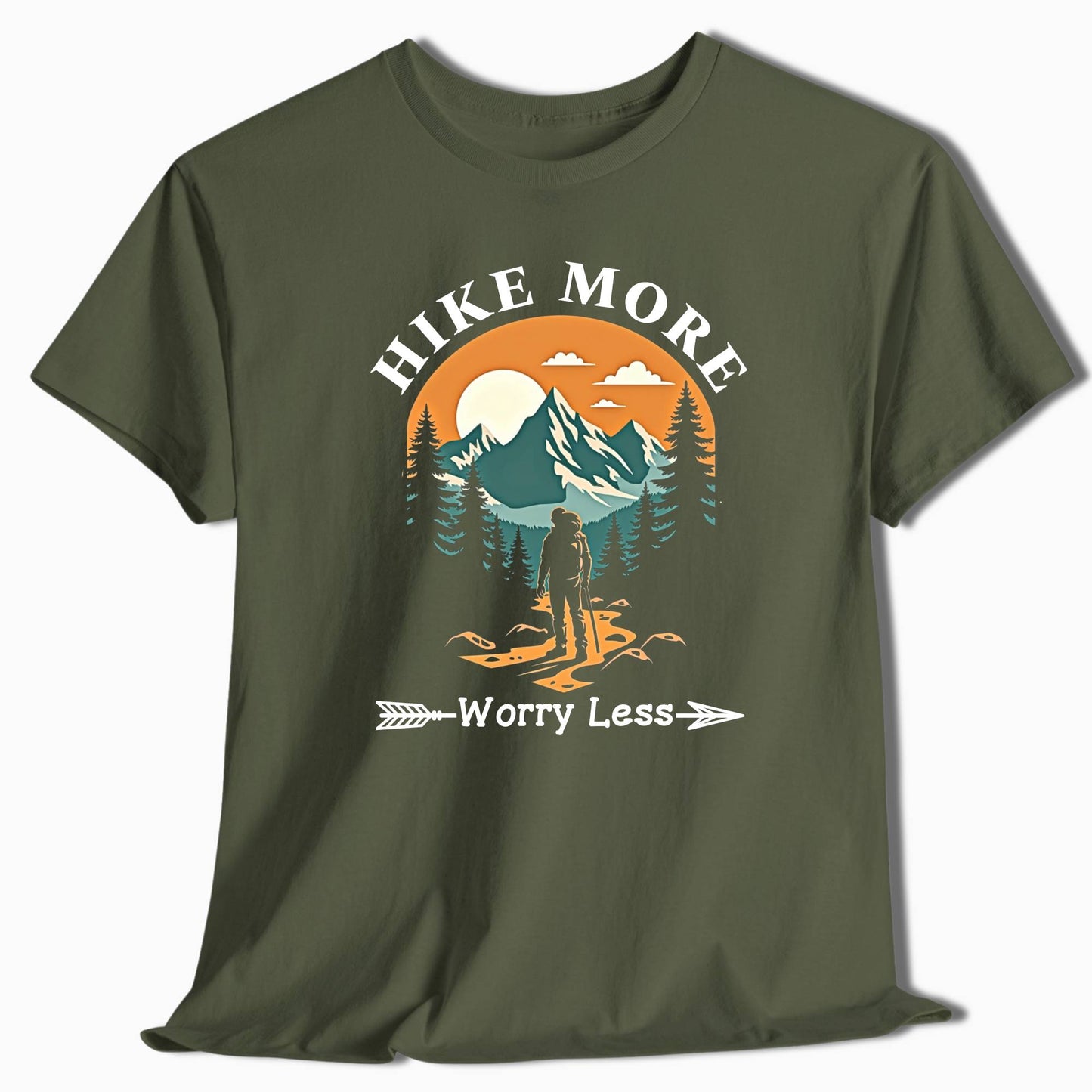 Hiking T-Shirt - Hike More Worry Less Hiker - t5a25