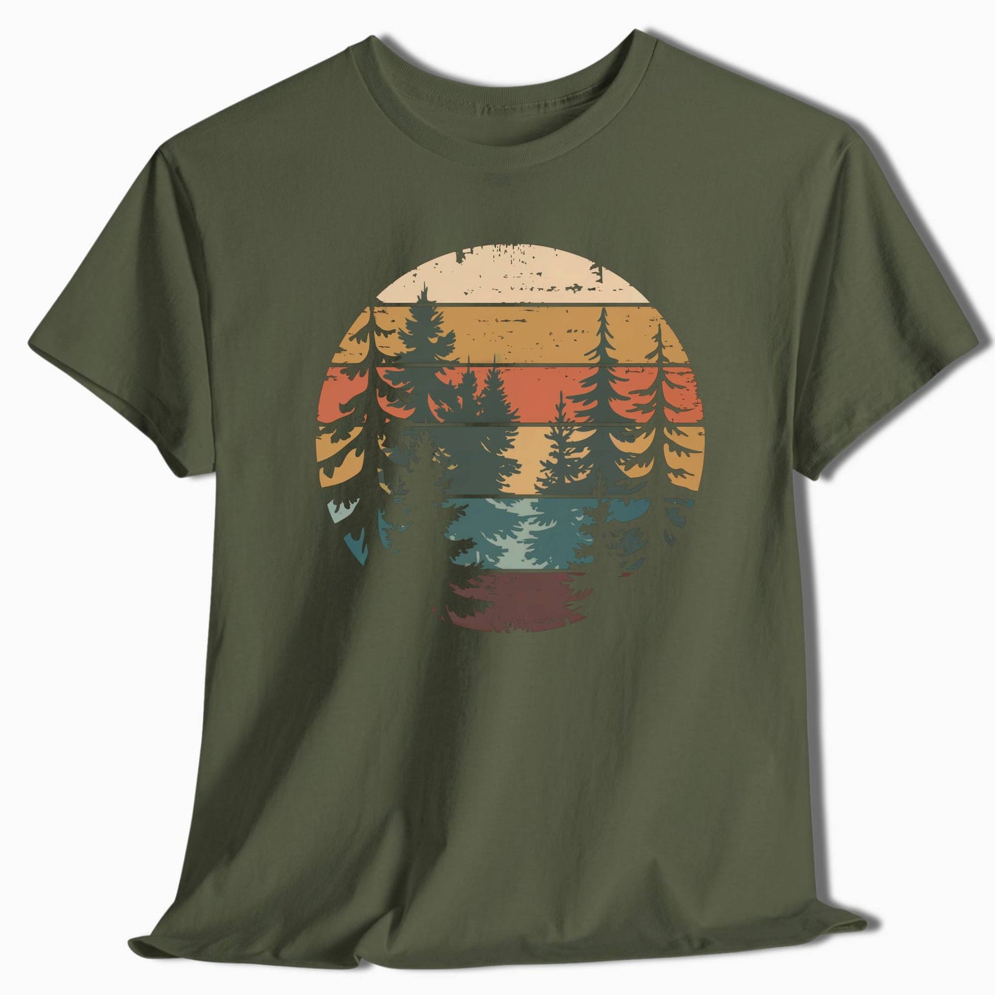Retro Forest Sunset T-Shirt - t70a25