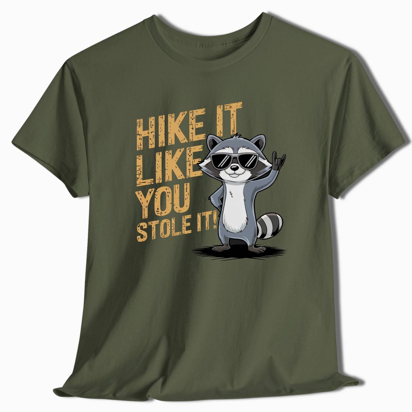 Hike It Like You Stole It Raccoon T-Shirt - t74a25