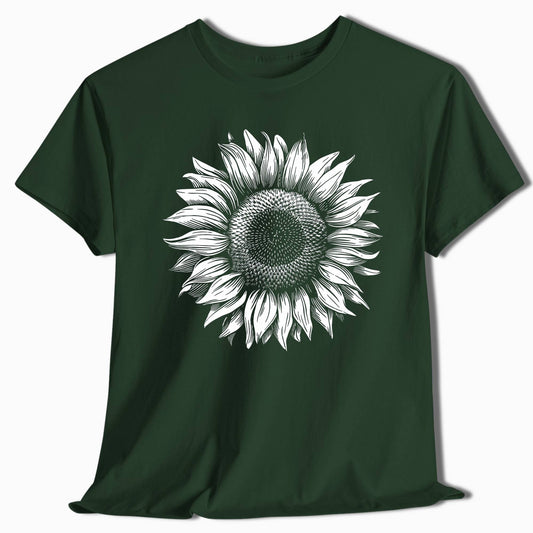 Black and White Sunflower T-Shirt - t80a25