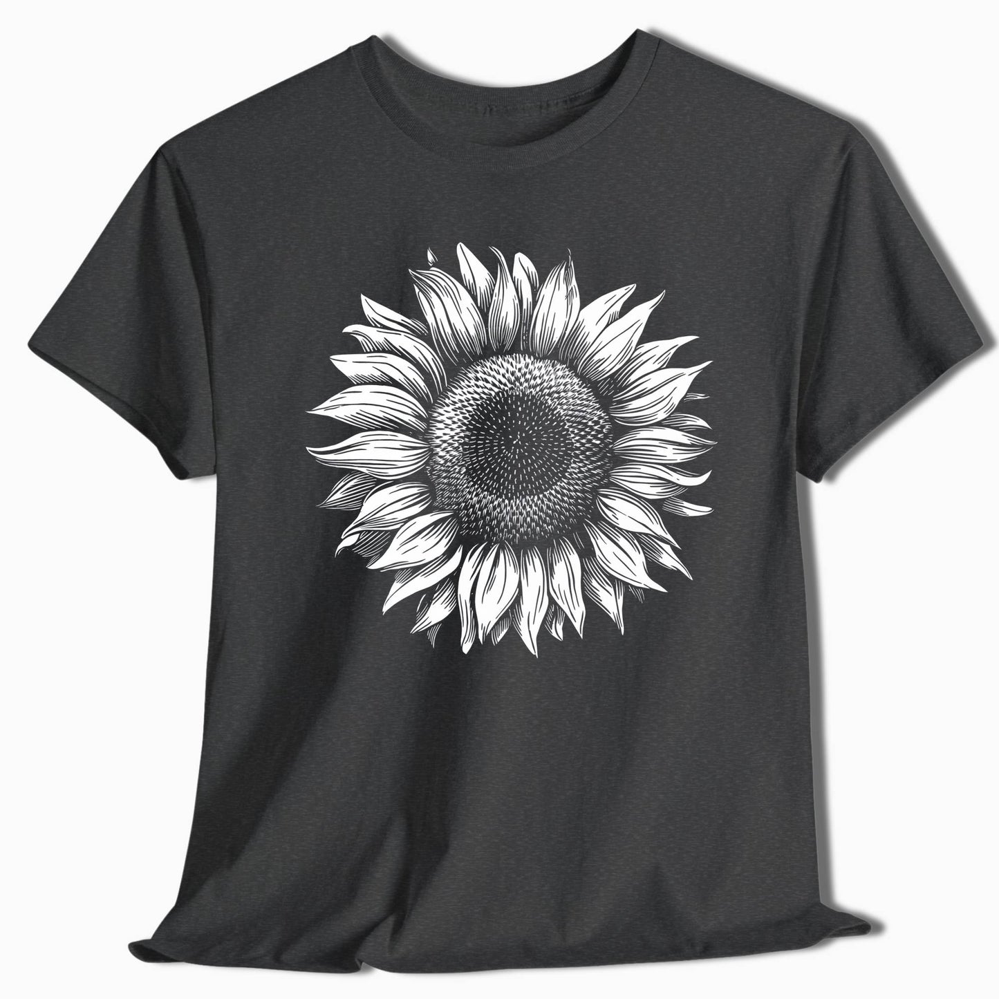 Black and White Sunflower T-Shirt - t80a25
