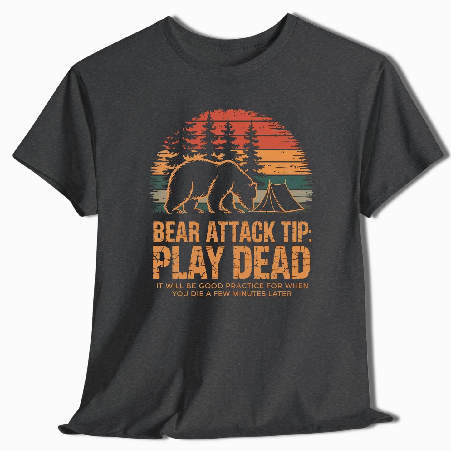 Bear Attack Tip Play Dead T-Shirt - t99a25
