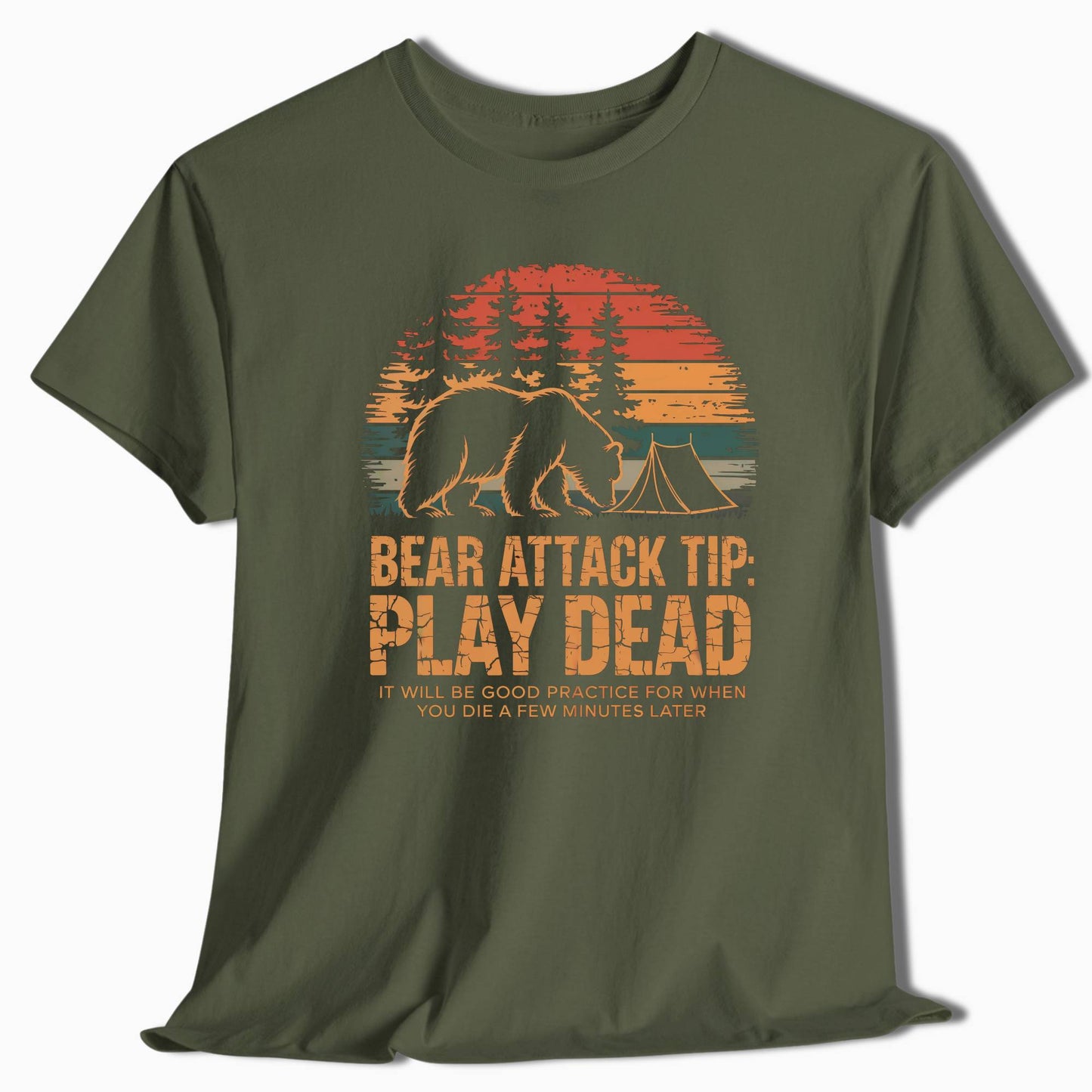 Bear Attack Tip Play Dead T-Shirt - t99a25
