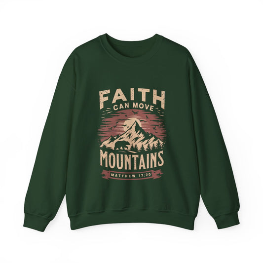 Faith Can Move Mountains Christian Sweater for Hikers - t9a25