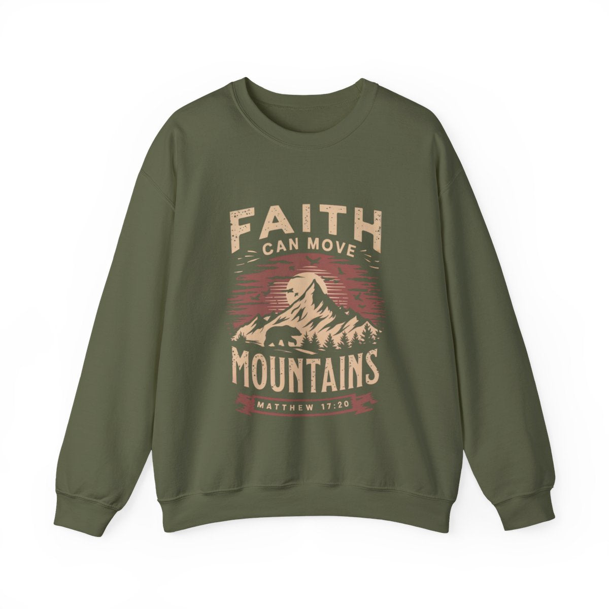 Faith Can Move Mountains Christian Sweater for Hikers - t9a25