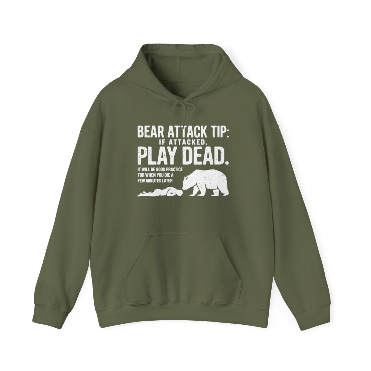 Bear Attack Tip Play Dead Funny Outdoor Hoodie - t100a25
