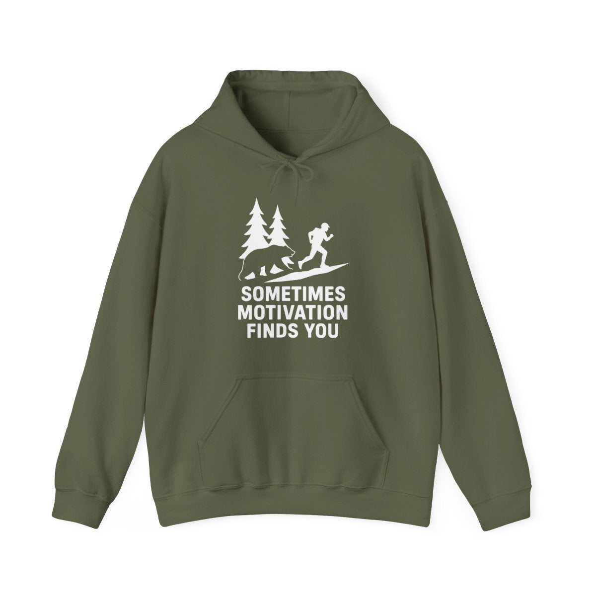 Sometimes Motivation Finds You Hoodie - Funny Outdoor Gift - t267a25
