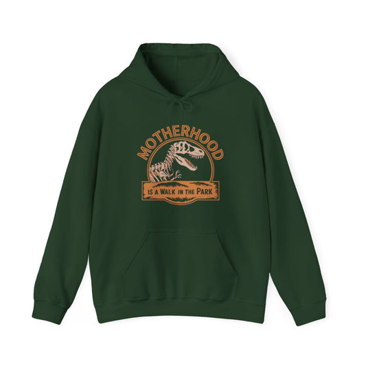 Motherhood Is a Walk in the Park Dinosaur Hoodie - t7a25