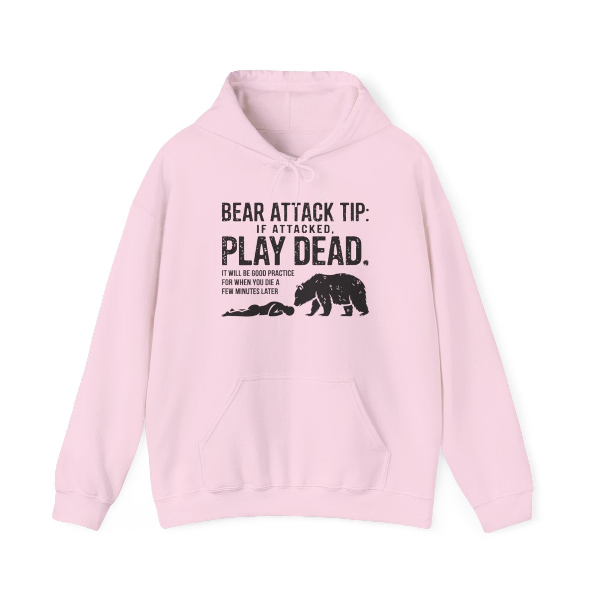 Bear Attack Tip Play Dead Funny Outdoor Hoodie - t100a25