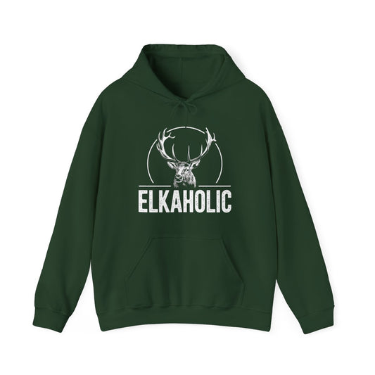Elkaholic Funny Elk Hunting Outdoor Hoodie - t17a25