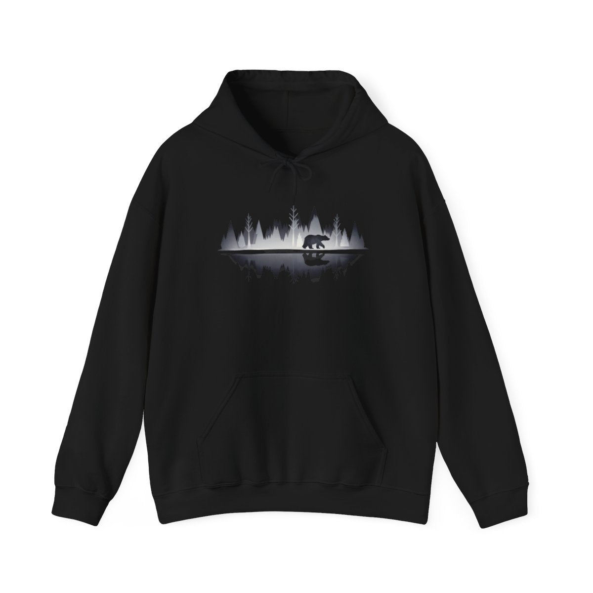 Bear Forest Reflection Wilderness Adventure Hoodie - t67a25