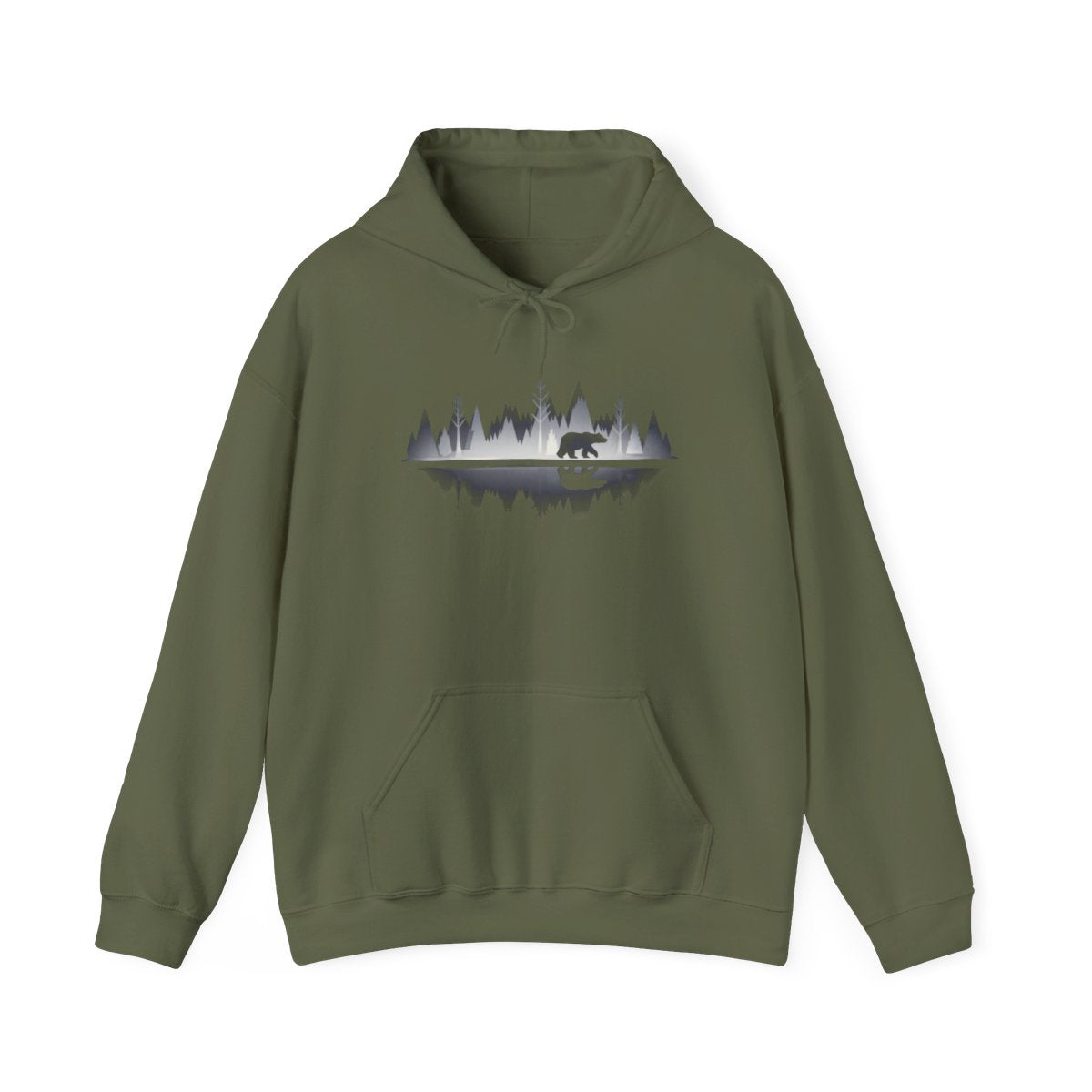 Bear Forest Reflection Wilderness Adventure Hoodie - t67a25