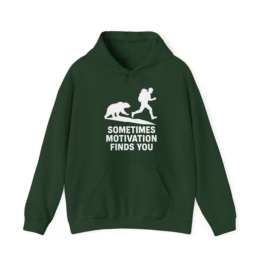Sometimes Motivation Finds You Hoodie - Funny Hiking Gift - t268a25