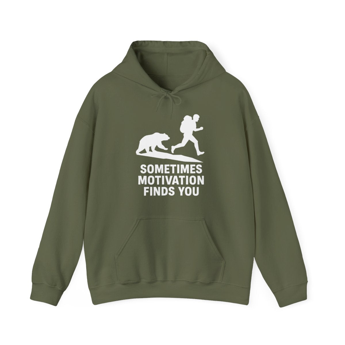 Sometimes Motivation Finds You Hoodie - Funny Hiking Gift - t268a25