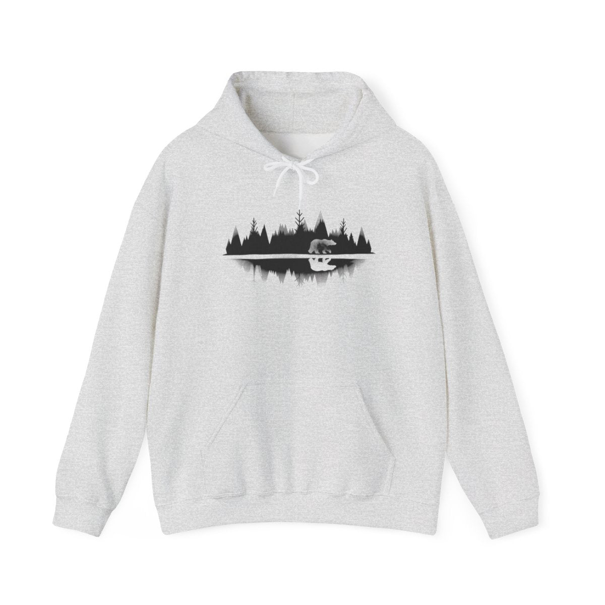 Bear Forest Reflection Wilderness Adventure Hoodie - t67a25