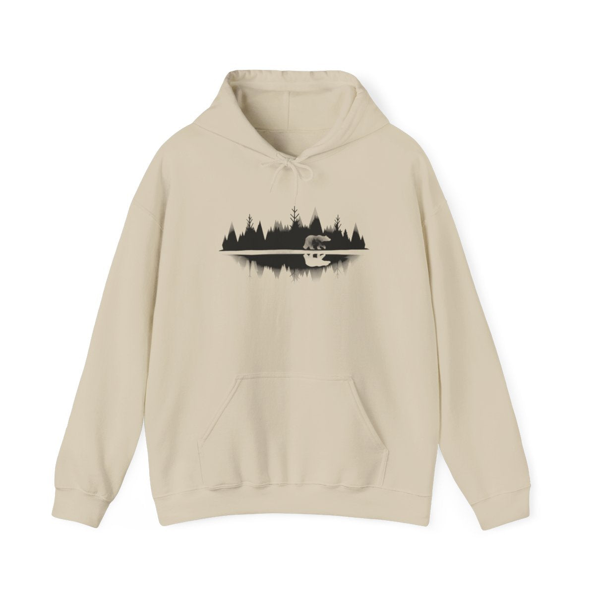 Bear Forest Reflection Wilderness Adventure Hoodie - t67a25