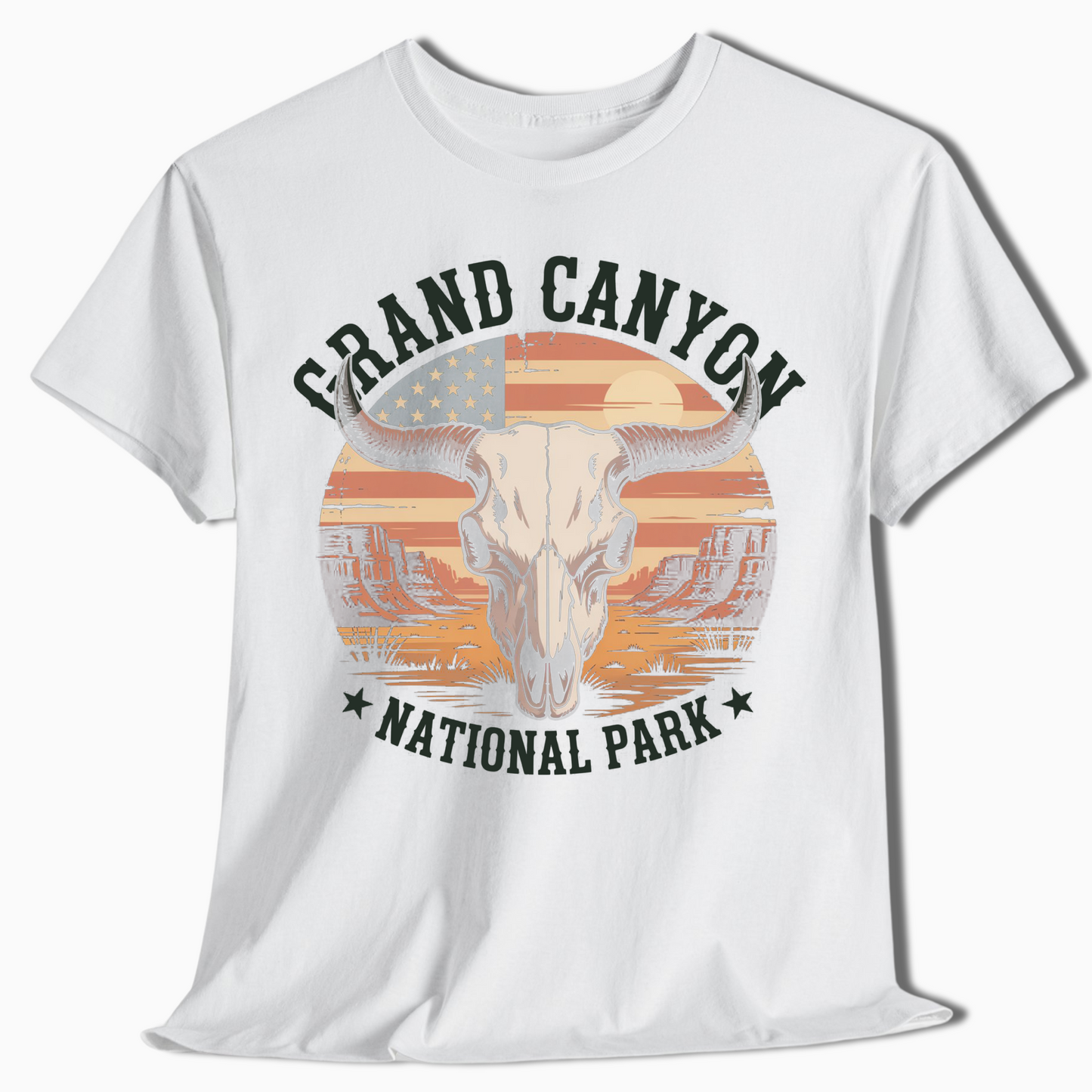 Grand Canyon Skull Patriotic National Park T-Shirt - t401a25