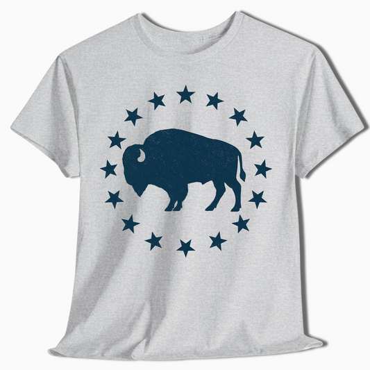 Patriotic Bison Star Outdoor T-Shirt - t426a25