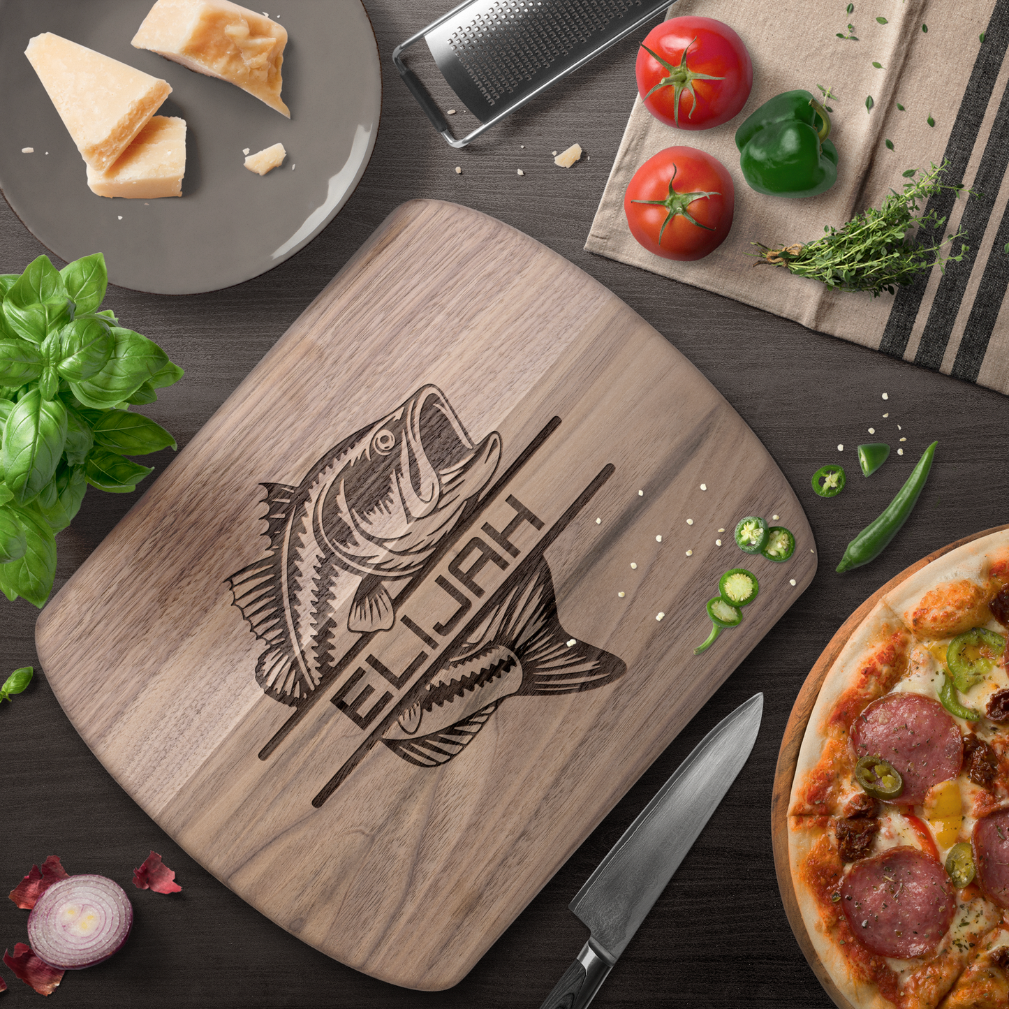 Personalized Fishing Cutting Board for Cabin or Kitchen - t448a25