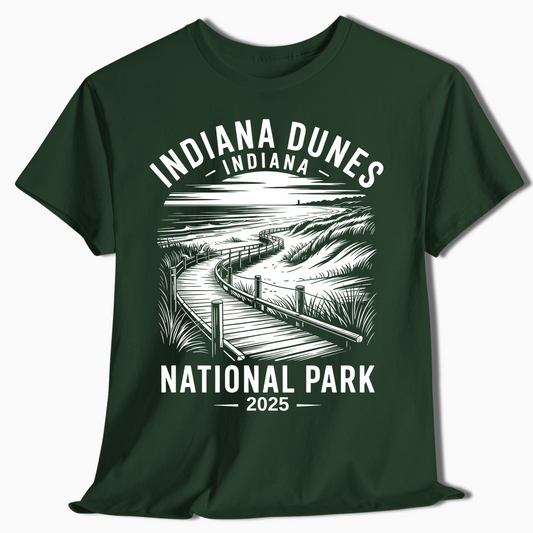 Custom Indiana Dunes Boardwalk T-Shirt - National Park Gift - t356a25