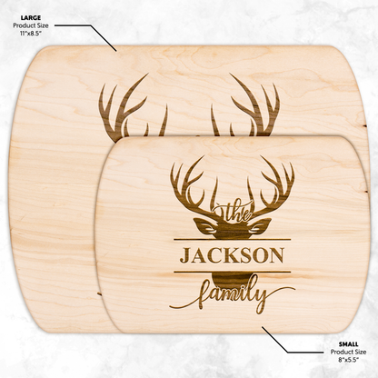 Custom Deer Antler Family Cutting Board for Kitchen or Cabin - t449a25
