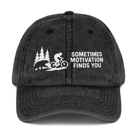 Sometimes Motivation Finds You Mountain Bike Cap - t266a25