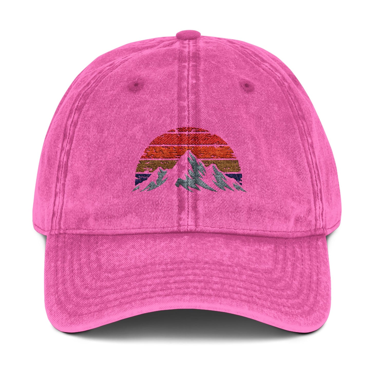 Retro Mountain Sunset Vintage Cap | Outdoor Baseball Hat - t27a25