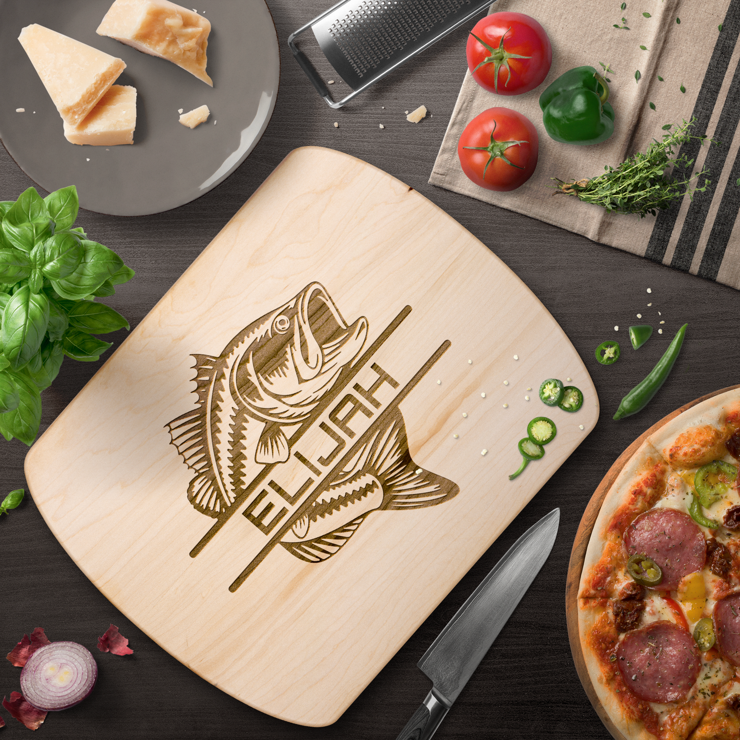 Personalized Fishing Cutting Board for Cabin or Kitchen - t448a25