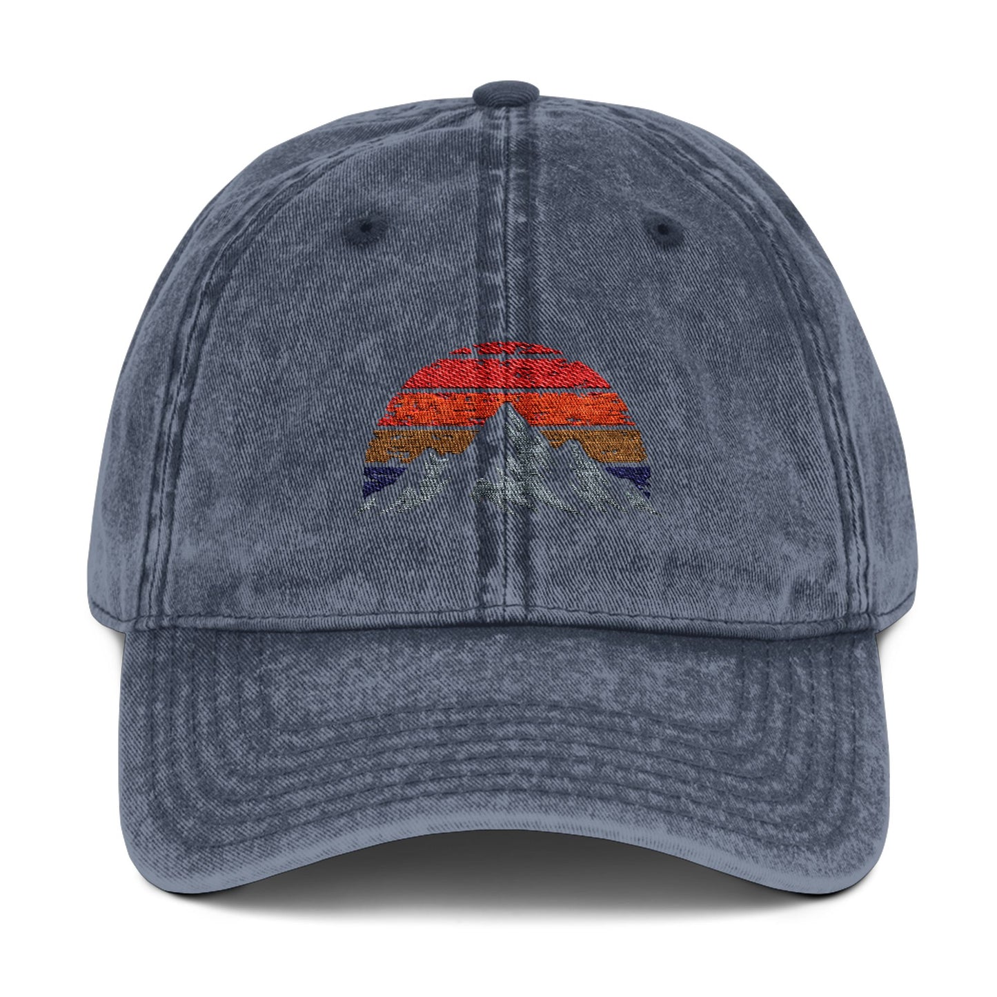 Retro Mountain Sunset Vintage Cap | Outdoor Baseball Hat - t27a25