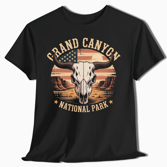 Grand Canyon Skull Patriotic National Park T-Shirt - t401a25
