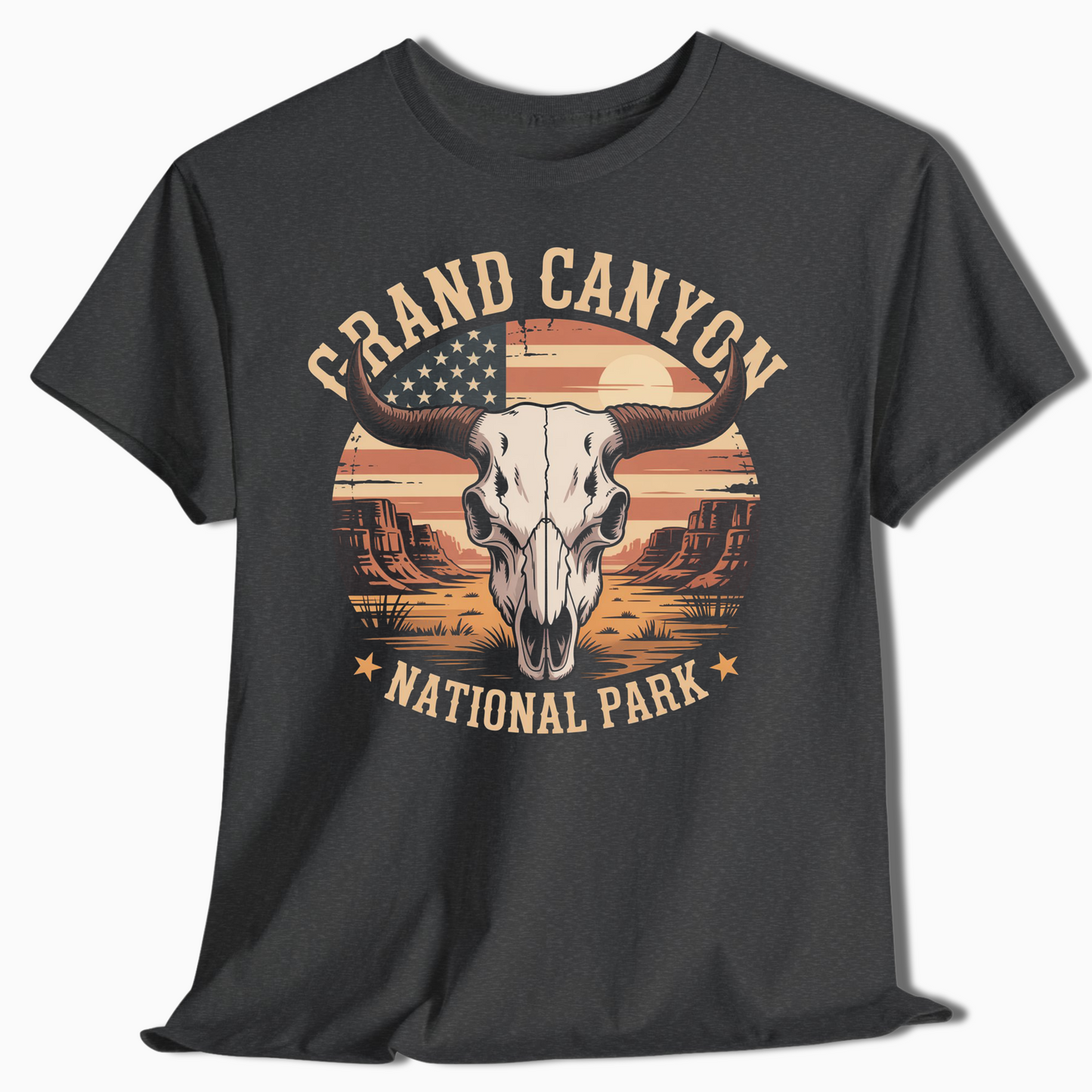 Grand Canyon Skull Patriotic National Park T-Shirt - t401a25