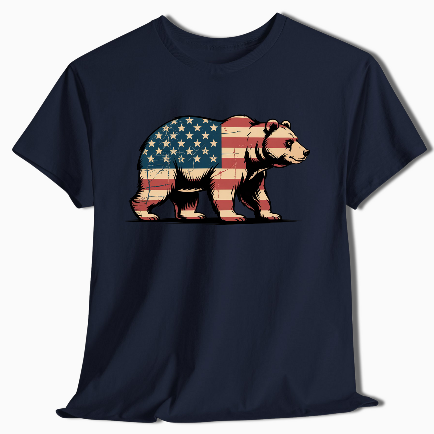 American Flag Bear Patriotic T-Shirt for Outdoor Lovers - t405a25