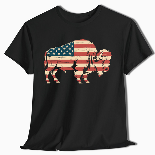 American Flag Buffalo Western Patriotic Shirt - t424a25