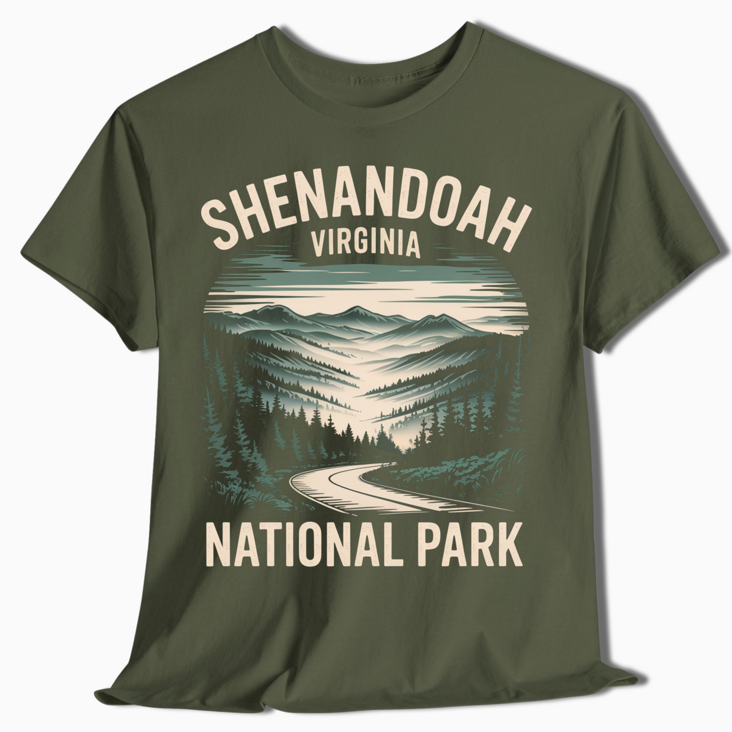 Shenandoah National Park T-Shirt - Color Scenic Road Gift - t348a25