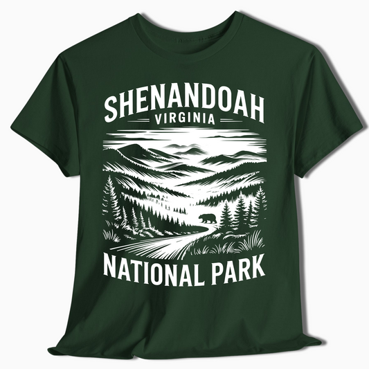 Shenandoah National Park T-Shirt with Bear - Hiking Gift - t346a25