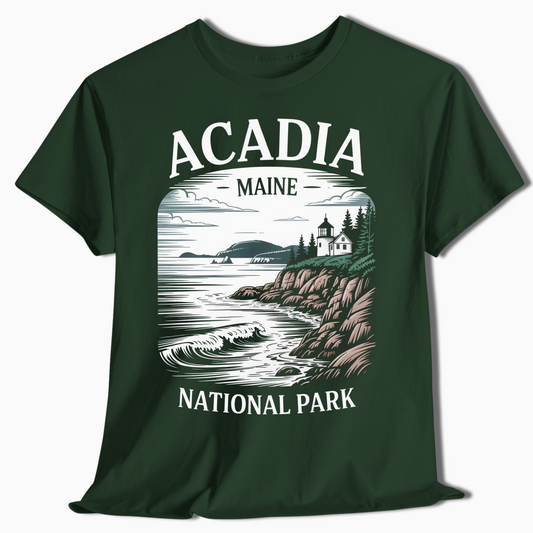 Acadia National Park Maine Shirt - Scenic Ocean View Design - t304a25