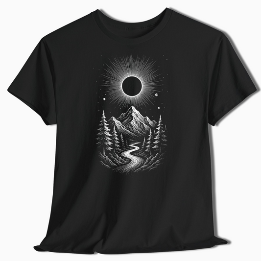 Mystic Mountain Eclipse Shirt for Nature Lovers & Stargazers - t455a25
