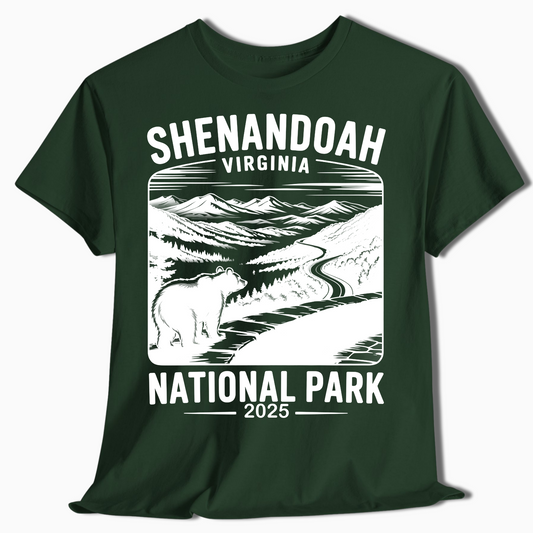 Shenandoah National Park T-Shirt with Bear - Custom 2025 Gift - t344a25