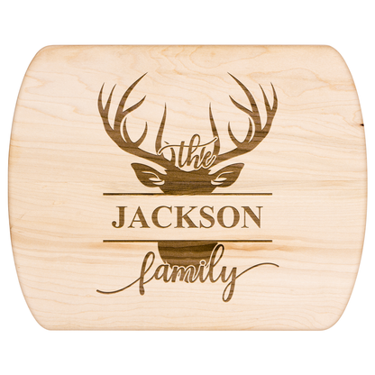 Custom Deer Antler Family Cutting Board for Kitchen or Cabin - t449a25