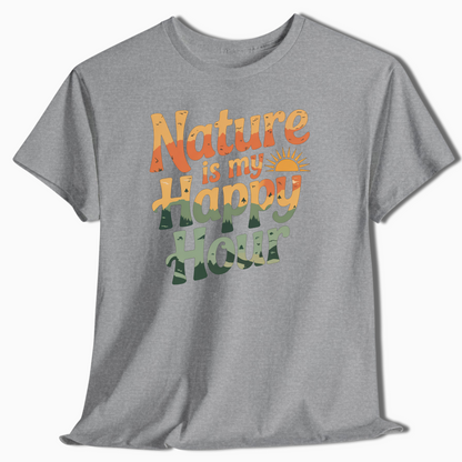 Camping T-Shirt Nature Is My Happy Hour - t165a25